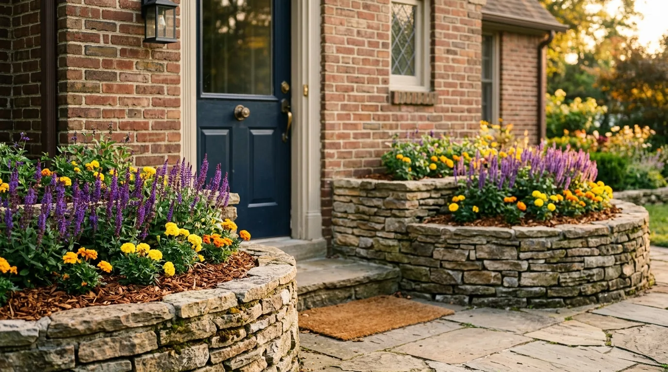 Brick Raised Flower Bed